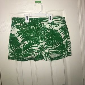 Green and white shorts